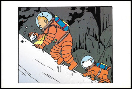 Double Carte Pliante/Dubbele Vouwkaart** - Tintin / Kuifje / Tim / Tintin - On A Marché Sur La Lune / Mannen Op De Maan - Philastrips