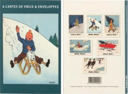 Carte Postale/Postkaart** - Milou/Bobbie - Haddock - Tintin/Kuifje - 6 Cartes Postales Doubles + Enveloppes - Philabédés (comics)