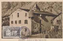 1948 ANDORRE N° 106 Casa La Vall 3f  Carte Maximum 9/7/47 Andorra La Vella Maxi Card Sant - Maximumkarten (MC)