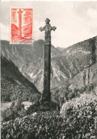 1956 ANDORRE N° 146 15f Croix Gothique Carte Maximum  Andorra La Vella Maxi Card - Maximumkarten (MC)