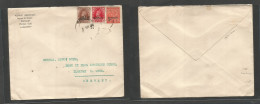 BAHRAIN. 1939 (3 June) GPO - Germany, Ilmenau. Tricolor Multifkd Envelope, Tied Cds. Two Kings Combination Usage, At 3 1 - Bahrain (1965-...)