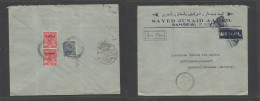 BAHRAIN. 1934 (Nov 21) GPO - Germany, Radebeul. Air Reverse Multifkd Envelope At 9 1/2d Rate Via Cairo (23 Nov) Various  - Bahrain (1965-...)