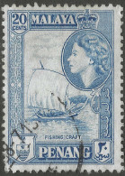 Penang (Malaysia). 1957 QEII. 20c Used. SG 50 - Penang