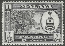 Penang (Malaysia). 1960 Arms. 1c MH. SG 55 - Penang