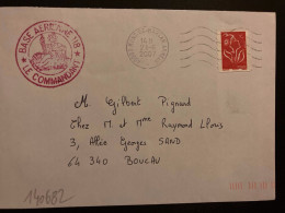 LETTRE TP LAMOUCHE TVP ROUGE OBL.MEC.31-6 2007 40998 MONT DE MARSAN ARMEES + BASE AERIENNE 118 LE COMMANDANT - Military Airmail