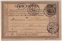 !!! CARTE PRECURSEUR TYPE SAGE CACHET LAVARDAC (LOT ET GARONNE) 1877 - EN L'ETAT - Cartes Précurseurs