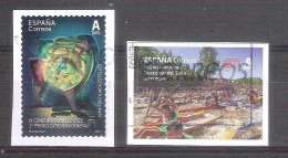 España 2023-2 Sellos Usados - Disello 2023-Fiestas Populares-Descenso Del Rio Sella En Asturias -Espagne-Spain-Spanje - Used Stamps