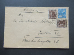 8.1948 Netzaufdruck MiF Nr.41 II (2) Mit Nr.43 II Auslandsbrief In Die Schweiz Abs. Eckenhagen Bez. Köln Früher Hasbach - Storia Postale