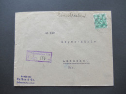 1948 Netzaufdruck MiF Nr.51 II EF Einschreiben Not R-Zettel Stempel Hohenau Nby Rücks. SSt Grafenau Im Bayer Wald - Briefe U. Dokumente