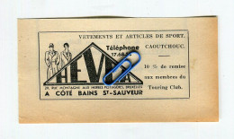 Vêtements Et Articles De Sport Caoutchouc, Hevea, Pub 1935, Rue Montagne Aux Herbes Potageres, Publicité Bruxelles - Advertising