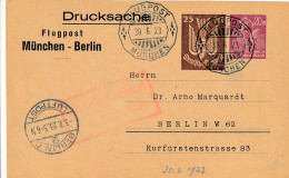 DRUCKSACHE -  1923 FLUGPOST  MÜNCHEN   BERLIN - FLUGPOST MÜNCHEN UND LUFTPOST BERLIN - Luchtpost & Zeppelin