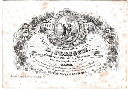 Belgique "Carte Style Porcelaine" Porseleinkaart, D. Pleisch, Patissier..., Gand, Gent, Dim:119x83mm - Cartoline Porcellana