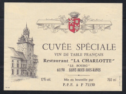 Cuvée Spéciale - Restaurant " La Charlotte " - Le Bourg Saint Brice Sous Ranes 61150 - Autres & Non Classés