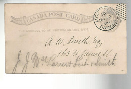 52886 ) Canada Postal Stationery Montreal Postmark  Duplex 1883 Programme Card Debate Distinct Societies - 1860-1899 Regering Van Victoria