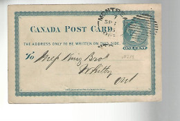 52889 ) Canada Postal Stationery Montreal Postmark  Duplex 1876 - 1860-1899 Reinado De Victoria