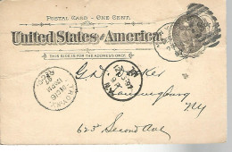 52900 ) USA Postal Stationery Troy New York Postmarks Duplex 1897 - ...-1900