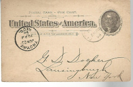 52903 ) USA Postal Stationery Troy Postmark 1898 - ...-1900