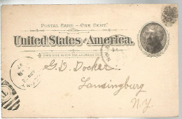 52909 ) USA Postal Stationery Troy Postmark  Duplex 1897 - ...-1900