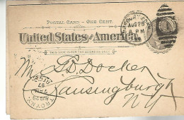 52912 ) USA Postal Stationery Troy  Danbury Postmarks Duplex 1897 - ...-1900