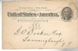 52914 ) USA Postal Stationery  Postmark Duplex 1897 - ...-1900
