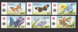Central African Republic 2000 MNH  Fauna Butterfly Complete Set CV Michel 9€ - Kuckucke & Turakos