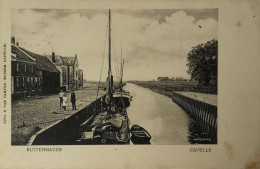 Capelle (N-Br.) ('s Grevelduin-Capelle) Buitenhaven (geanimeerd) 1908 Met GR Stempel /Vlekkig Rand/Topkaart - Andere & Zonder Classificatie