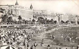 FRANCE  - Cannes - La Plage De La Croisette Et Les Palaces - Animé -  Carte Postale Ancienne - Cannes