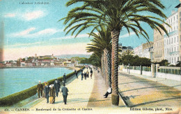 FRANCE  - Cannes - Boulevard De La Croisette Et Casino - Colorisé - Animé -  Carte Postale Ancienne - Cannes