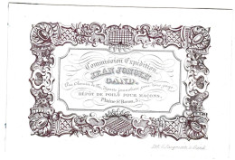 Belgique "Carte Porcelaine" Porseleinkaart, Jean Jongen, Depot De Poils Pour Maçons, Gand, Gent, Dim:105x71mm - Porseleinkaarten