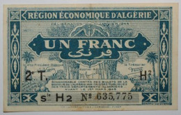 Algérie - 1 Franc - 1944 - PICK 101 - SUP - Algerien