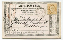 !!! CARTE PRECURSEUR CERES CACHET DE ST VAAST LA HOUGUE (MANCHE) 1875 - Cartes Précurseurs