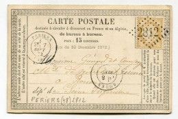 !!! CARTE PRECURSEUR CERES CACHET DE PERIERS (MANCHE) 1873 - Cartes Précurseurs