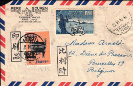 Taiwan. . L. Av.  TP 299 + 372 (Yv) Taipei > Bruxelles 19  10/6/61     Thème Scoutisme - Covers & Documents