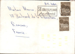 DANEMARK AFFRANCHISSEMENT COMPOSE SUR LETTRE AVION POUR LA FRANCE 1973 - Lettres & Documents