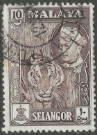 Selangor(Malaysia). 1957-61 Sultan Hisamud-din Alum Shah. 10c Used. SG 121 - Selangor