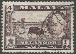 Selangor(Malaysia). 1957-61 Sultan Hisamud-din Alum Shah. 4c Used. SG 118 - Selangor
