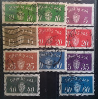 NORGE NORWAY NORVÈGE Service 1933 - 1937 Lot De 11 Timbres Avec Nuances Entre Yvert 10 - 19 , Obl TB - Dienstzegels