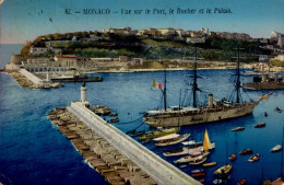 MONACO    .  VUE SUR LE PORT , LE ROCHER ET LE PALAIS - Haven