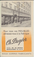 VIEUX PAPIERS  PUBLICITE   "  LA FABRIQUE DE MEUBLES CH. DUYVER "   A BRUXELLES. - Advertising