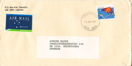 Australia Cover Sent Air Mail To Denmark Tewantin 16-8-1994 Single Franked - Lettres & Documents