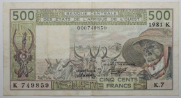 Sénégal - 500 Francs - 1981 - PICK 706 Kcx - TB+ - États D'Afrique De L'Ouest
