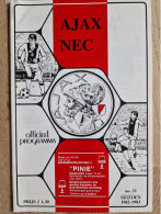 Programme Ajax Amsterdam - NEC Nijmegen - 10.5.1983 - Dutch Cup Final - Holland - Programm- Football - KNVB Beker Finale - Bücher