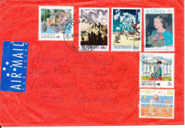 Australia Cover Sent Air Mail To DDR With A Lot Of Stamps 2-10-1990 - Lettres & Documents