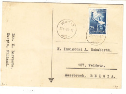 Finlande - Carte Postale FDC De 1953 - Oblit Kuopio - Flamme - Anti Alcohol - Valeur 4 Euros - Brieven En Documenten