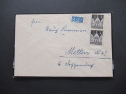 1948 Bizone Bauten Nr.73 (2) Drucksache / Trauerbrief Stempel Niedermurach Oberviechtach (Bayern) - Cartas & Documentos