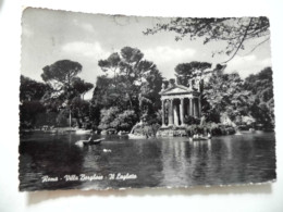 Cartolina Viaggiata "ROMA Villa Borghese - Il Laghetto" 1957 - Parchi & Giardini