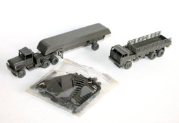 ROCO MINITANKS HO N°190 CAMION FAUN L + Z-196 CAMION BARGE TRANSPORT US + Z-197 - MODELE REDUIT MILITAIRE (1712.10) - Schaal 1:87