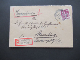 1948 Bizone Bauten MiF Nr.93 EF Ohne Notopfermarke Einschreiben Pfaffenberg Nach Straubing Mit Ank. Stempel - Brieven En Documenten