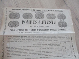 Grande Pub Publicité Illustrée Popes Letestu Agriculture 1878 Tarifs Paris - Landwirtschaft