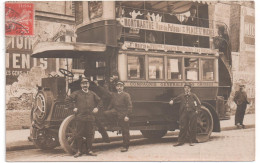 CARTE-PHOTO De PARIS - AUTOBUS Ligne Montmartre-Place St-Michel. - Trasporto Pubblico Stradale